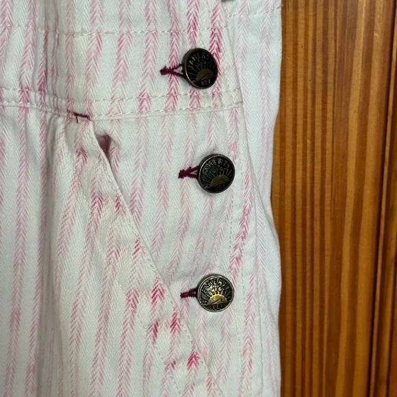 Faherty Topsail White and Pink Striped Overalls - Picture 7 of 11